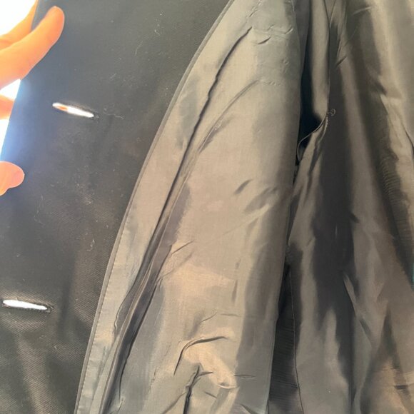 Talbots Sz 14 Black Crop Short Stretch Blazer Jacket 3 Button Swing Coat Lined - Picture 4 of 8